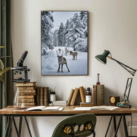 Winter Wonderland With Reindeer Poster