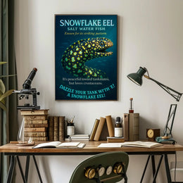 Snowflake Eel Poster Marine Art Print For Aquarium