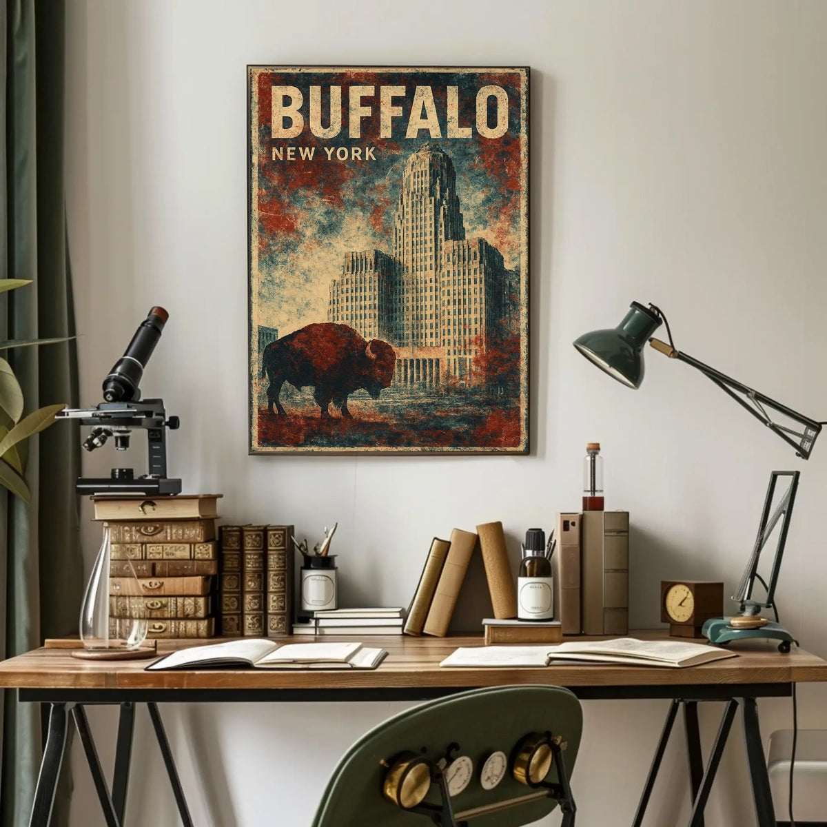 Buffalo Cityscape Wanderlust Minimalist Poster