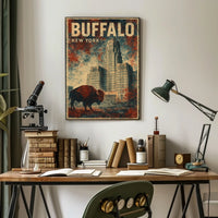 Buffalo Cityscape Wanderlust Minimalist Poster