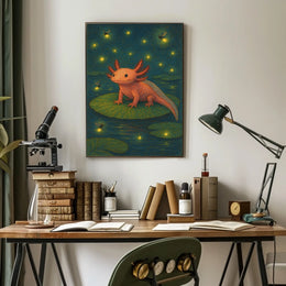 Enchanted Night With Axolotl Poster