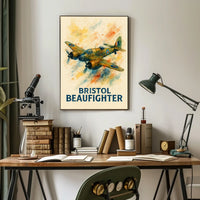 Bristol Beaufighter WWII Vintage Aviation Art Poster