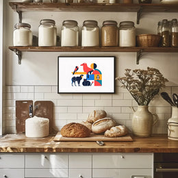 Stylized Geometric Animal Art Poster for Walls