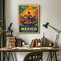Fly to Mexico Wander in Color Poster