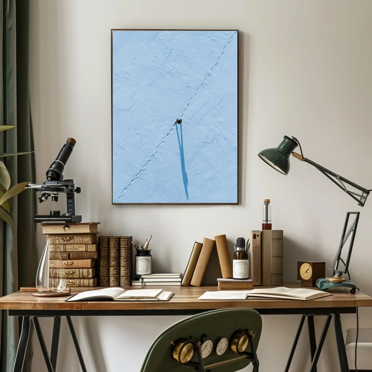 Solitary Path In Snow Poster