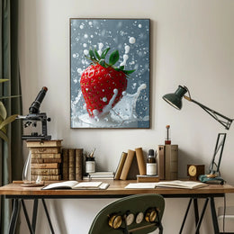 Splashing Strawberry Delight Poster PosterGoat