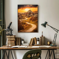 Badlands Majestic Travel Poster Wall Art Print