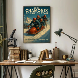 1924 Chamonix Bobsleigh Team Poster