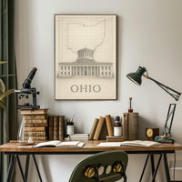 Ohio State Capitol Blueprint Poster