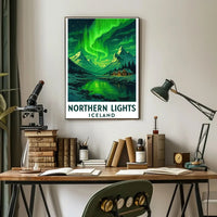 Northern Lights Over Iceland Travel Poster PosterGoat