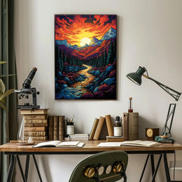 Mountain Sunrise Vista in National Park Poster