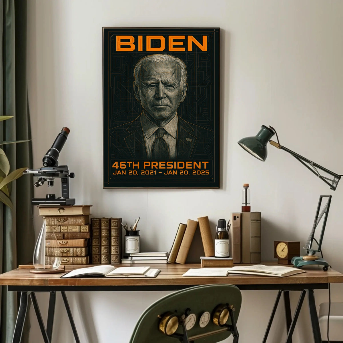 Joe Biden 46th President of the United States Techno Schematic Poster