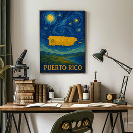 PUERTO RICO Starry Night Cultural or Heritage Poster