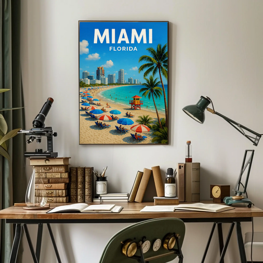 Miami Beach Florida Lifeguard Tower City Coast Poster