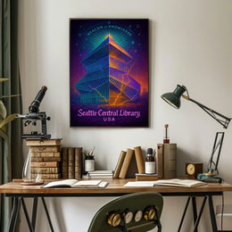 Seattle Central Library Beacon of Knowledge Poster