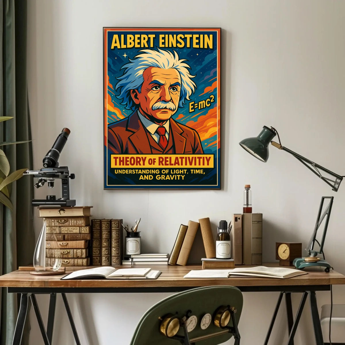Albert Einstein Relativity Theory Cosmic Scenic Science Lovers Modern Decor Wall Art Poster