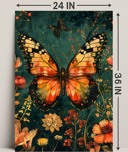 Butterfly and Botanical Garden Scene Animal Poster