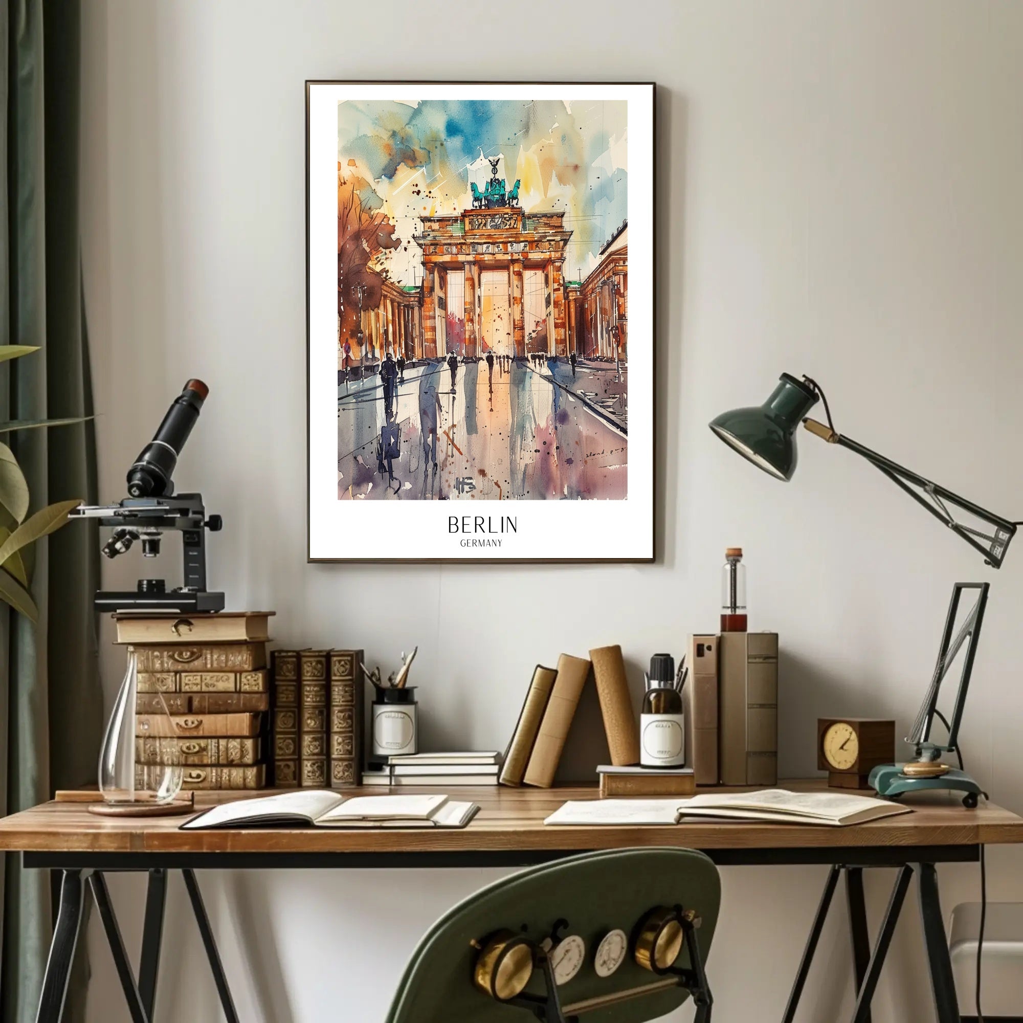 Brandenburg Gate Watercolor Urban or Cityscape Poster PosterGoat