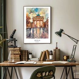 Brandenburg Gate Watercolor Urban or Cityscape Poster PosterGoat