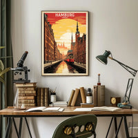 Hamburg A Cityscape Illustration Poster