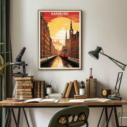 Hamburg A Cityscape Illustration Poster