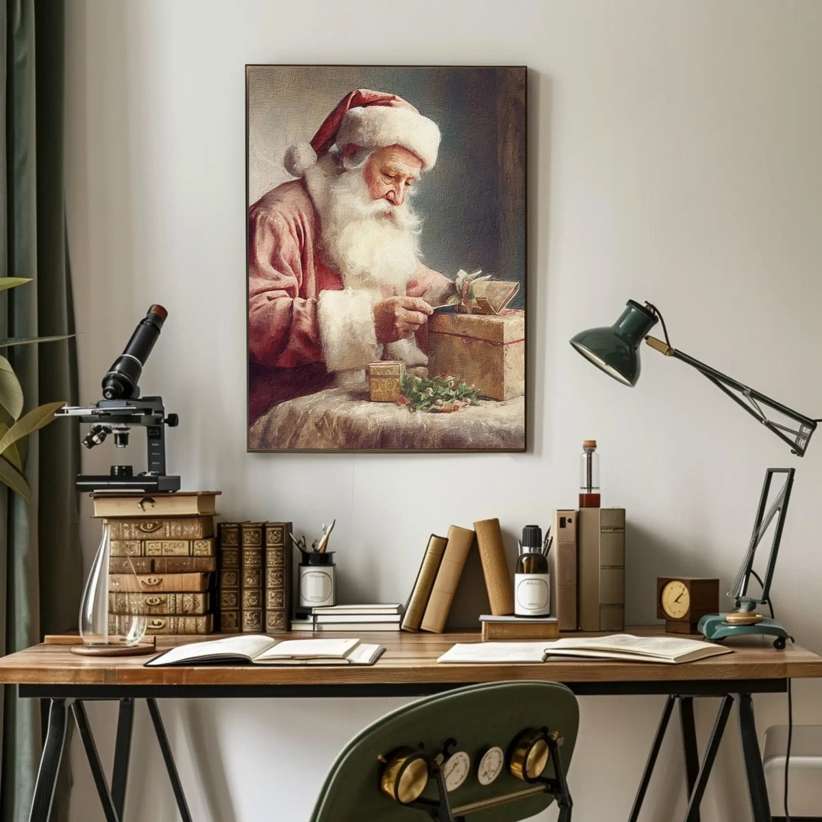 Santa Claus In A Moment Of Preparation Poster