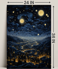 Starry Night Over The City Poster PosterGoat