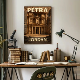 Petra Treasury Cultural Heritage Photorealism Travel Poster