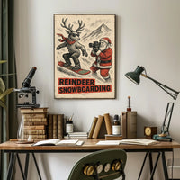 Reindeer Snowboarding Extravaganza Poster