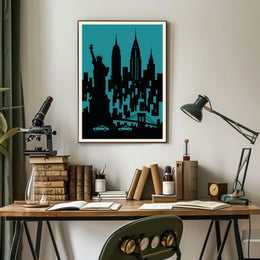 New York City Silhouette Poster Urban Wall Art Decor Gallery