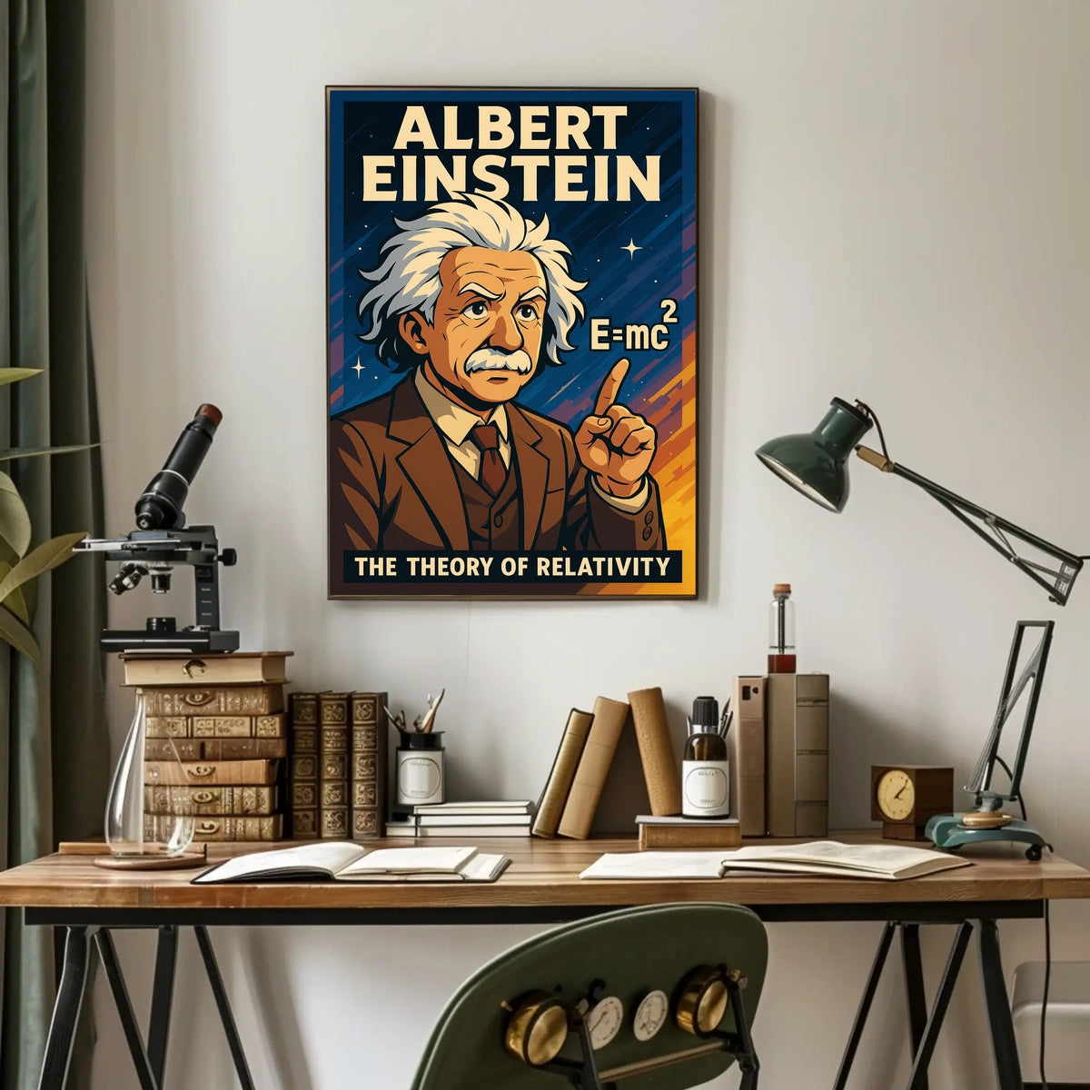 Albert Einstein Relativity Vintage Science Educator Poster