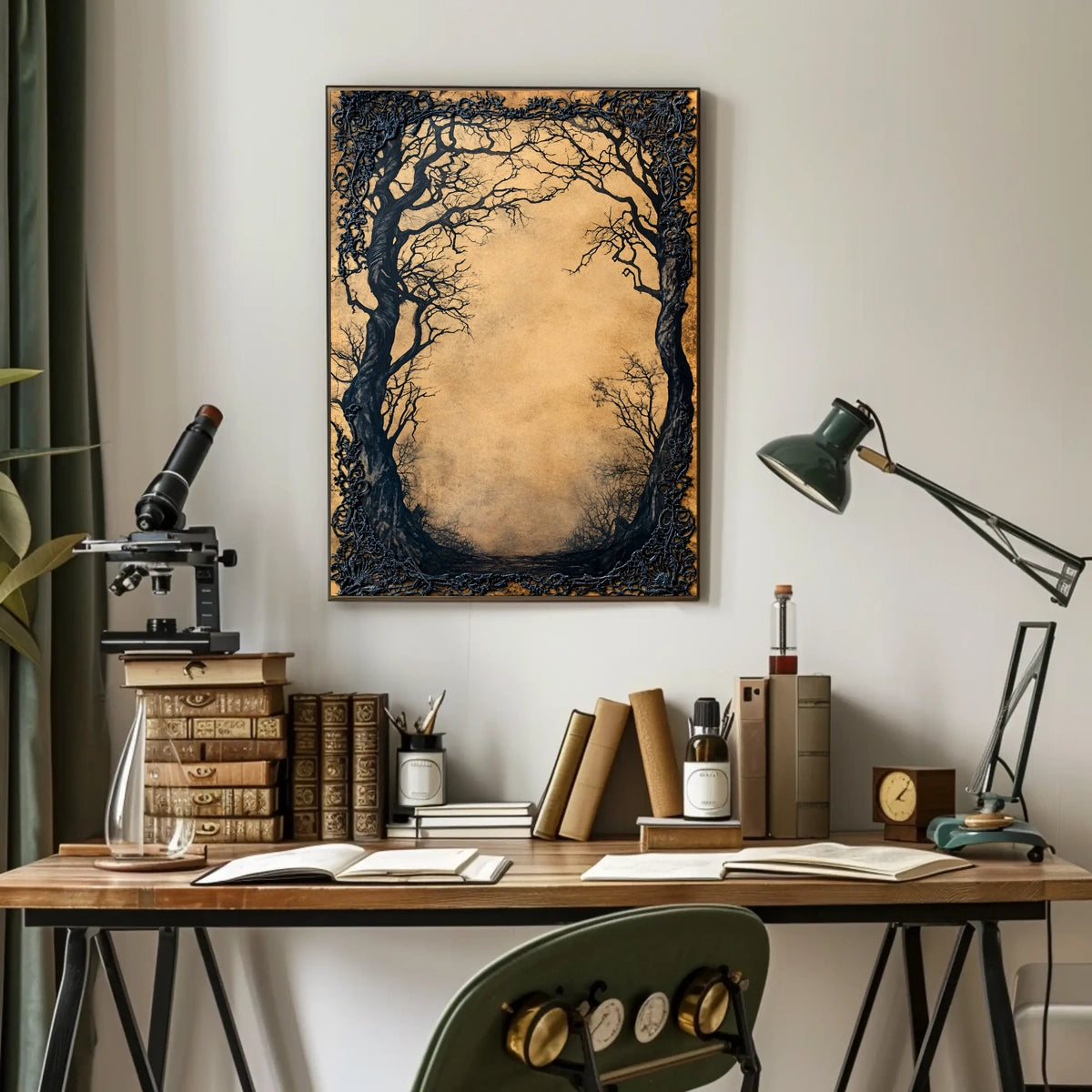 Haunting Sepia Gothic Forest - Abstract, Artistic, or Pop Culture Poster
