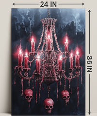 Gothic Chandelier Of Skulls Poster