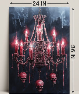 Gothic Chandelier Of Skulls Poster