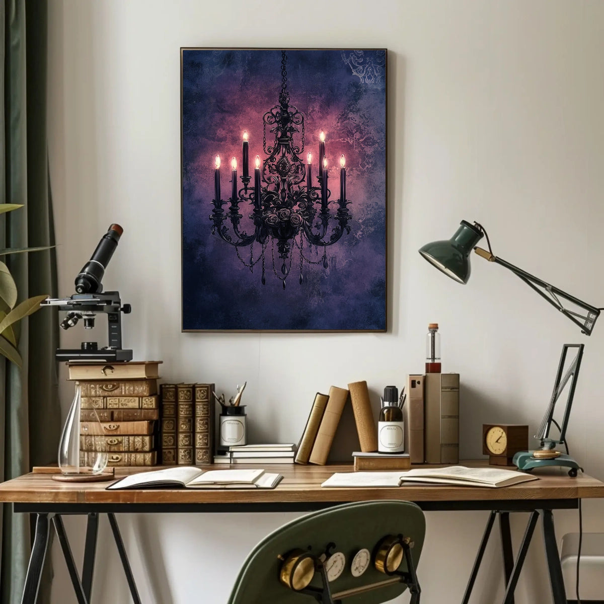 Intricate Chandelier Design Vintage Style Heritage Poster