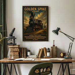 Golden Spike Transcontinental Railroad Poster
