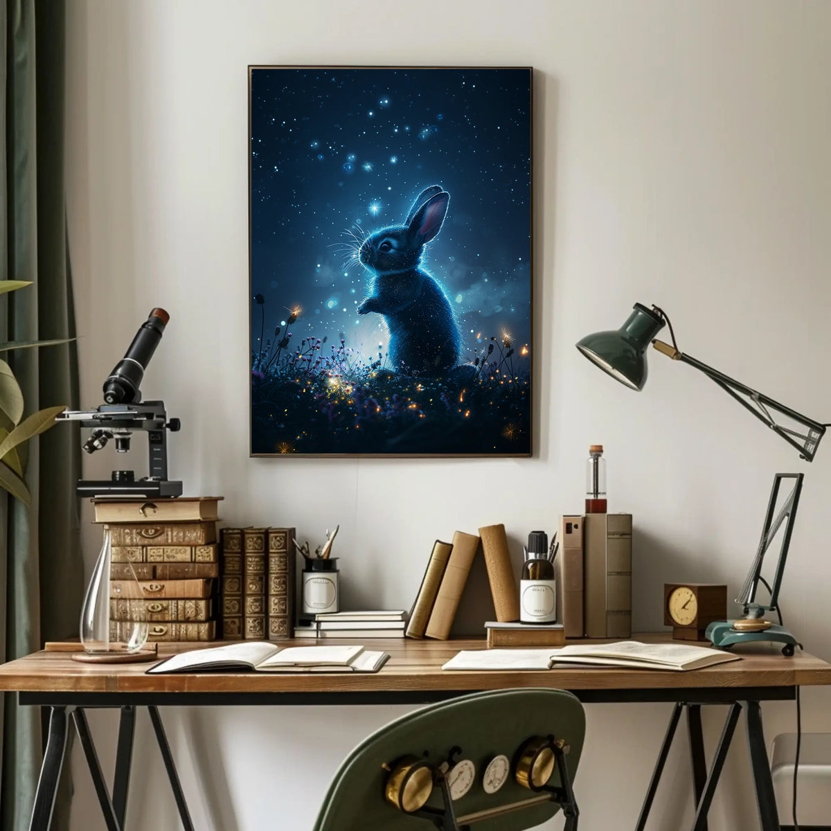 Enchanted Night Rabbit Poster