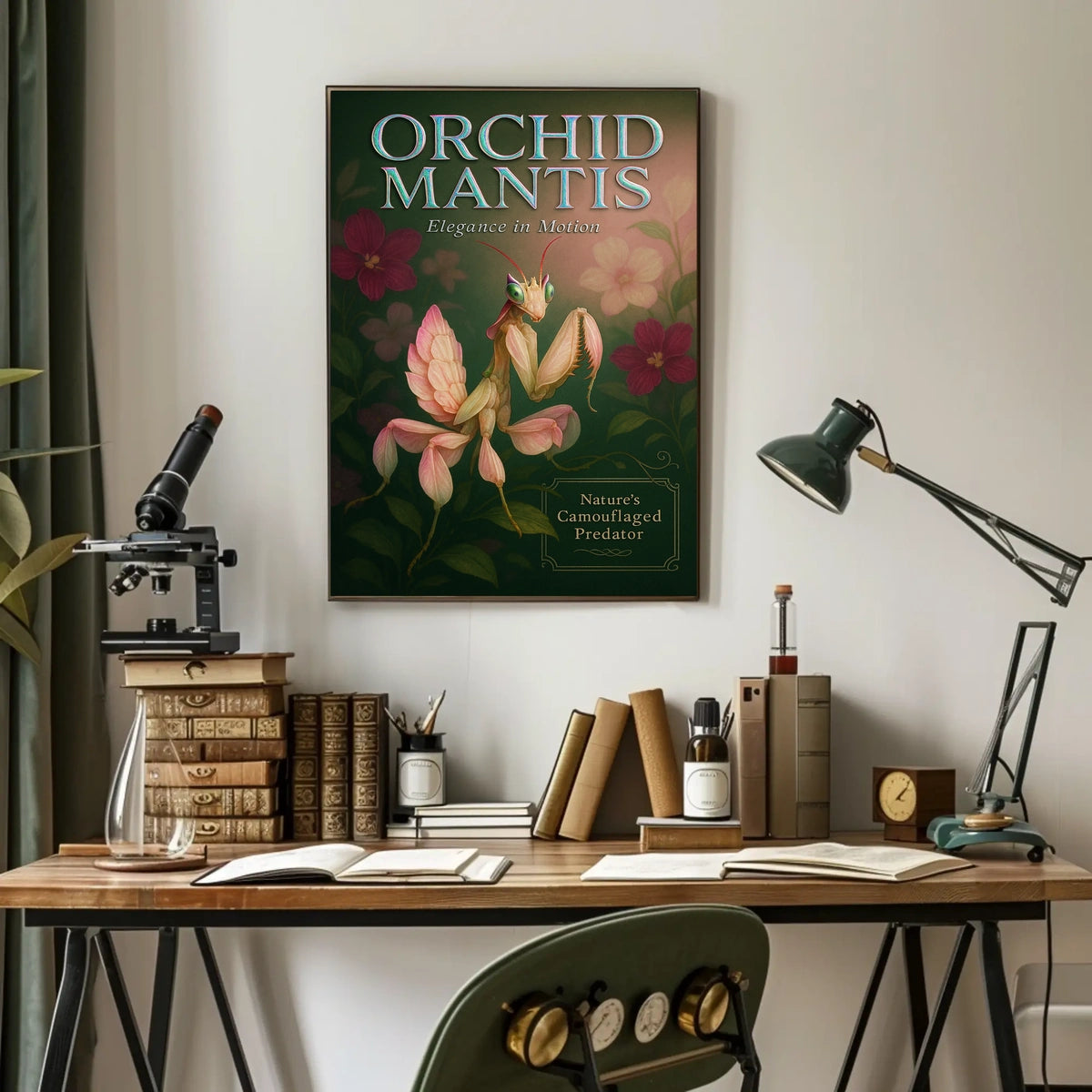 Orchid Mantis Elegance in Motion Poster