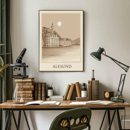 Alesund Scenic Coastal Town Poster