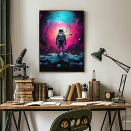 Cosmic Astronaut Adventure Art Print - Futuristic Sci-Fi Poster