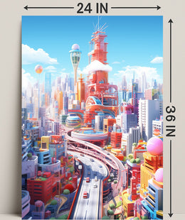 Futuristic Cityscape Poster
