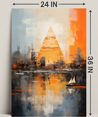 Abstract Cityscape With Pyramid Abstract Poster