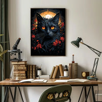 Exquisite Black Cat with Mesmerizing Eyes Animal Poster