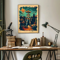 Desert Skeleton Cowboy Poster PosterGoat