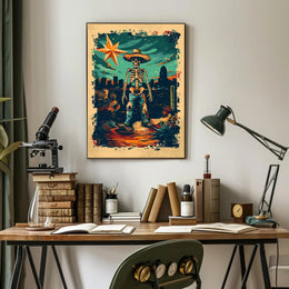 Desert Skeleton Cowboy Poster PosterGoat