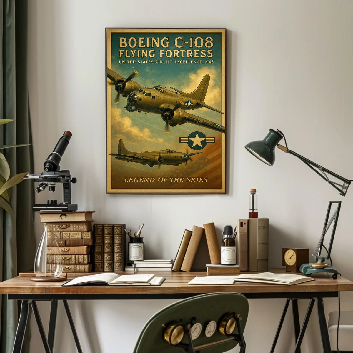 Legendary WWII Boeing C-108 Aviation Poster Art