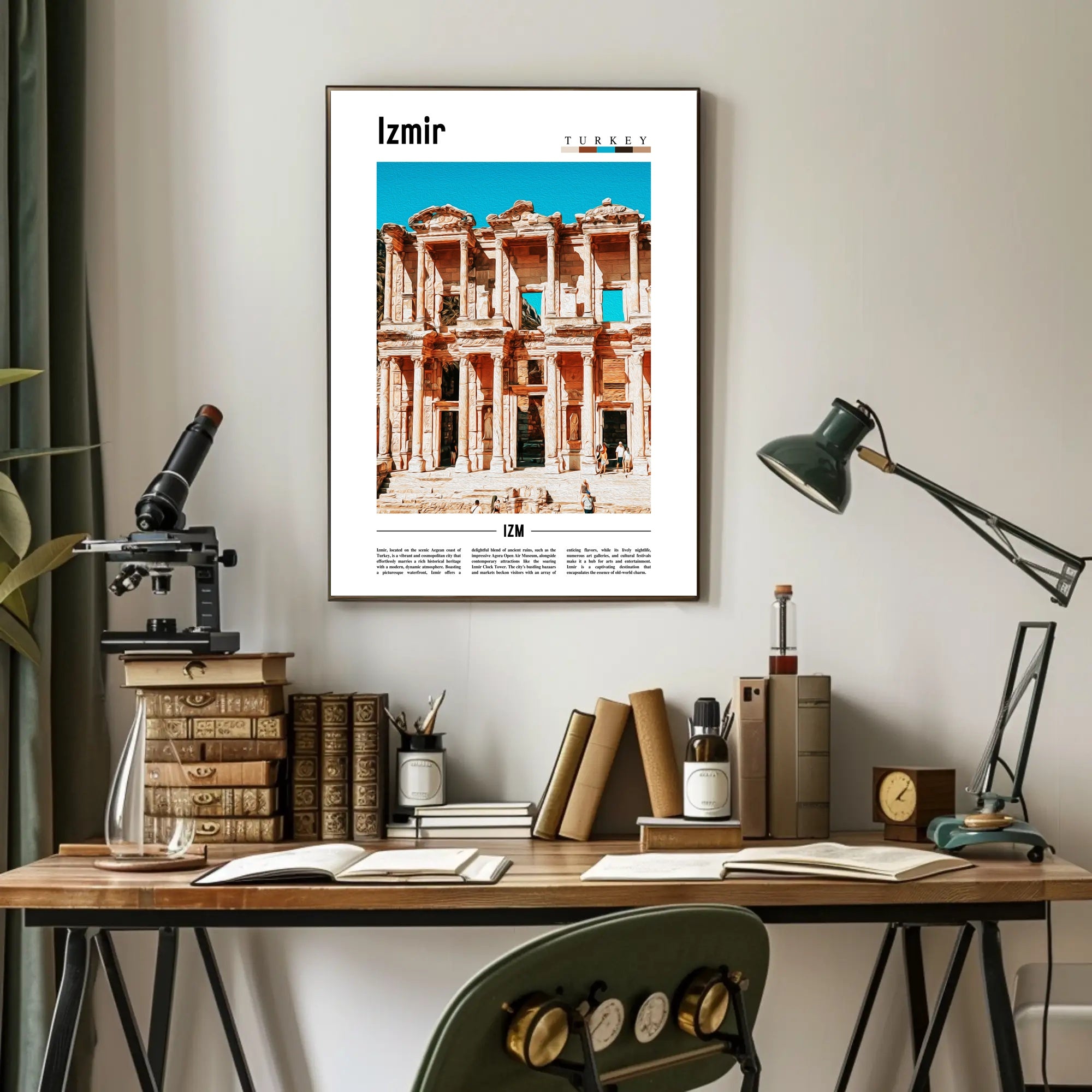 Izmir Travel Poster: Modern Art with Historical Touch PosterGoat