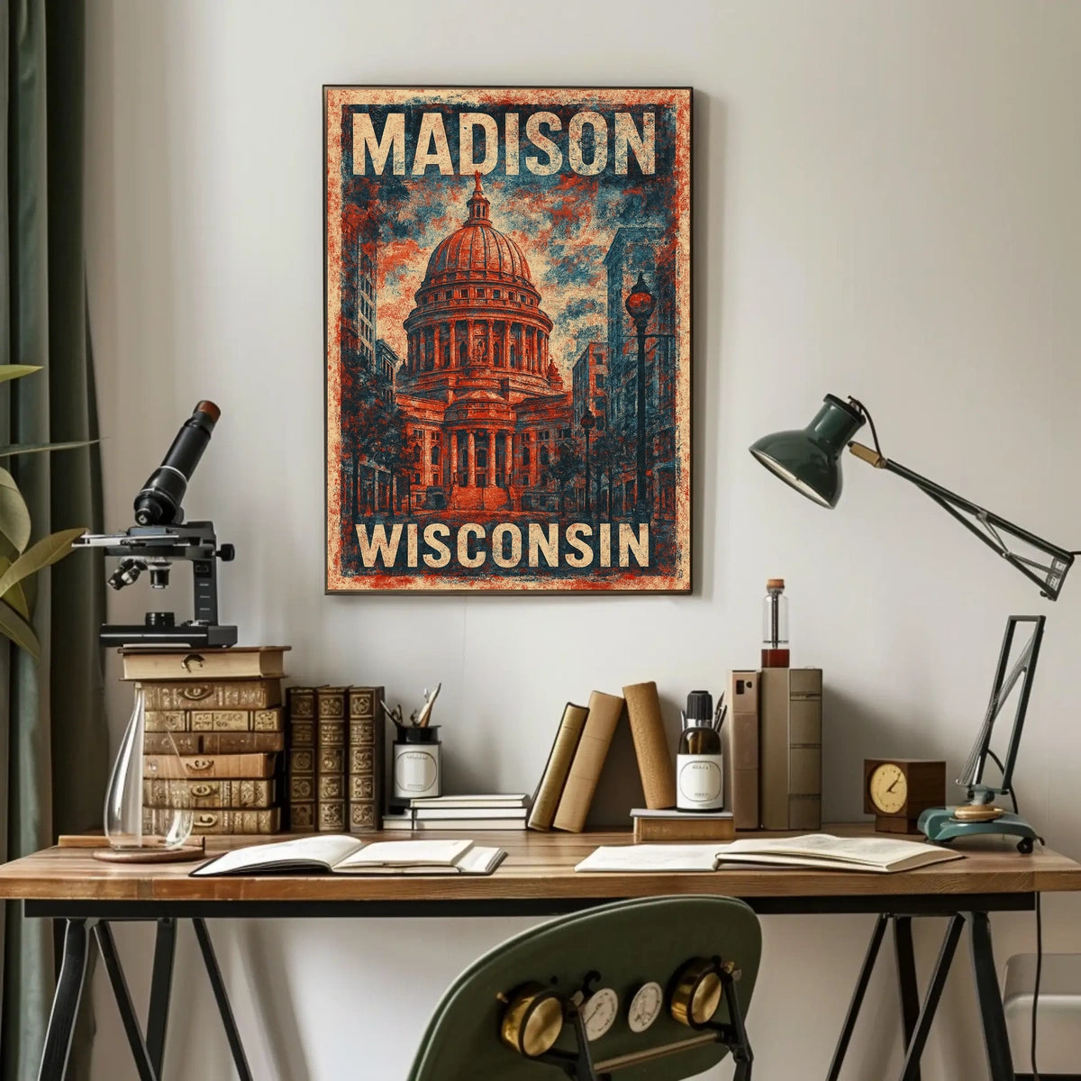 Madison Capitol Vintage Travel Poster
