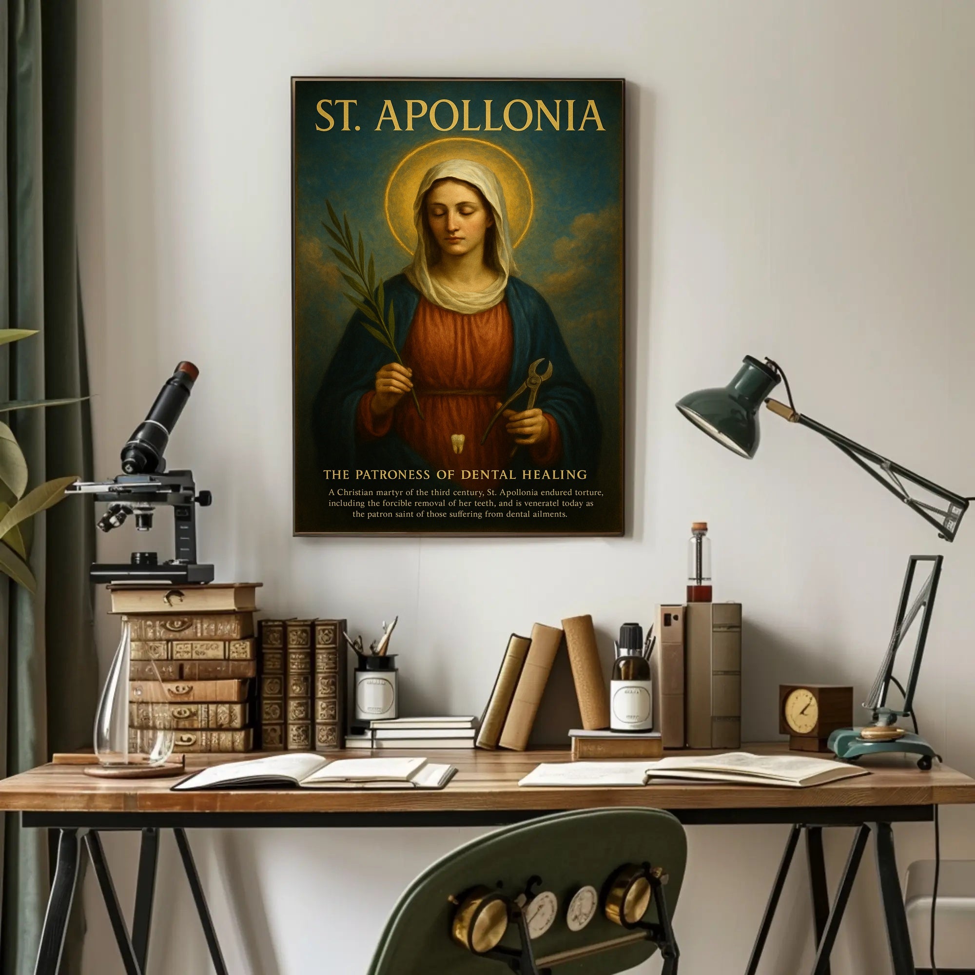 St. Apollonia Religious Veneration Art Poster - Cultural Heritage Poster PosterGoat