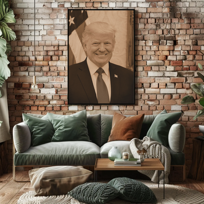 Donald Trump 45th President Sepia Photo